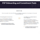 FSP Onboarding and Commitment Tools